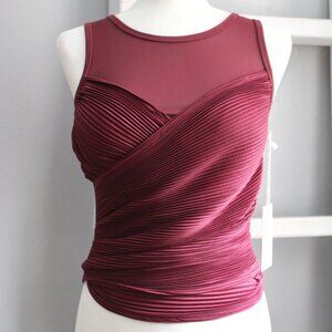 Tavi Pleated Bra Tank in Garnet Maroon Size Medium NWT